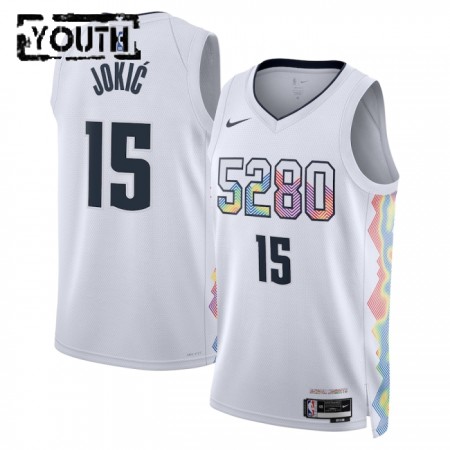 Barn Denver Nuggets Tröja Nikola Jokic Nike 2024-25 City Edition Vit Swingman Barn Denver Nuggets Tröja Nikola Jokic Nike 2024-25 City Edition Vit Swingman